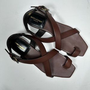Saint Laurent Leather Slingback Sandals Size 38 IT